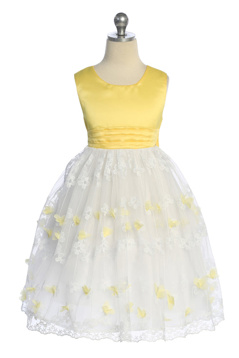 Elegant 3D Embroidery Flower Girl Dress – 2-14